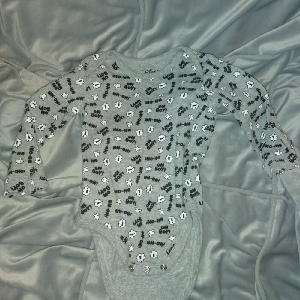2 mickey mouse onesies 12 month.                  B4